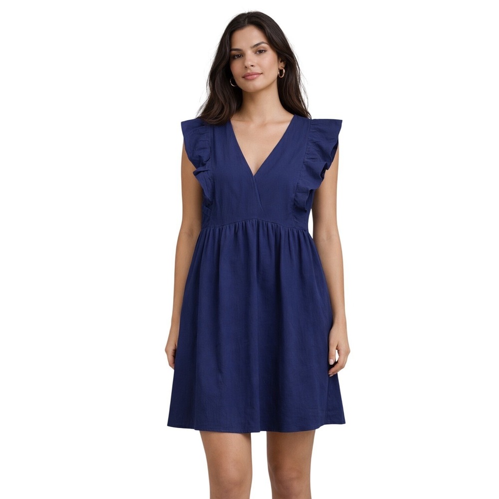 Fancyinn Navy Ruffle Sleeve Babydoll Dress | NWT | Size‎ Medium